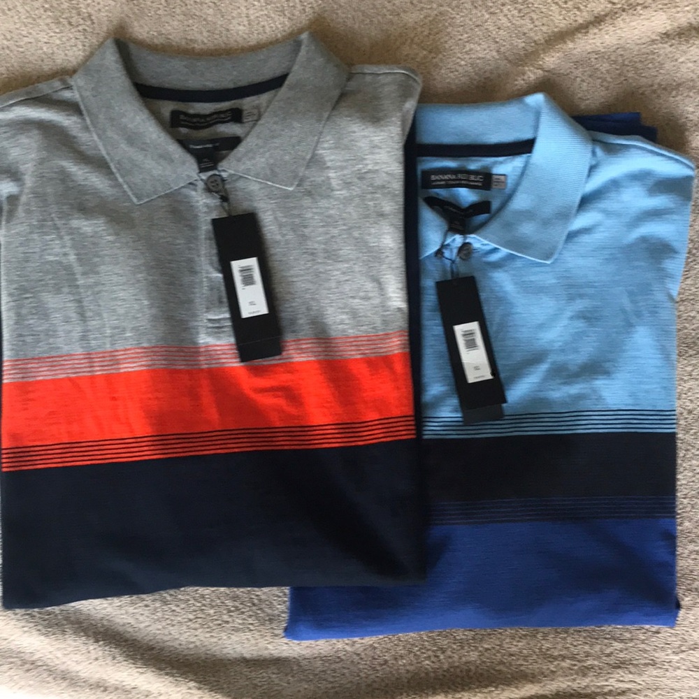 TWO Banana Republic XL Standard Fit Polo NWT